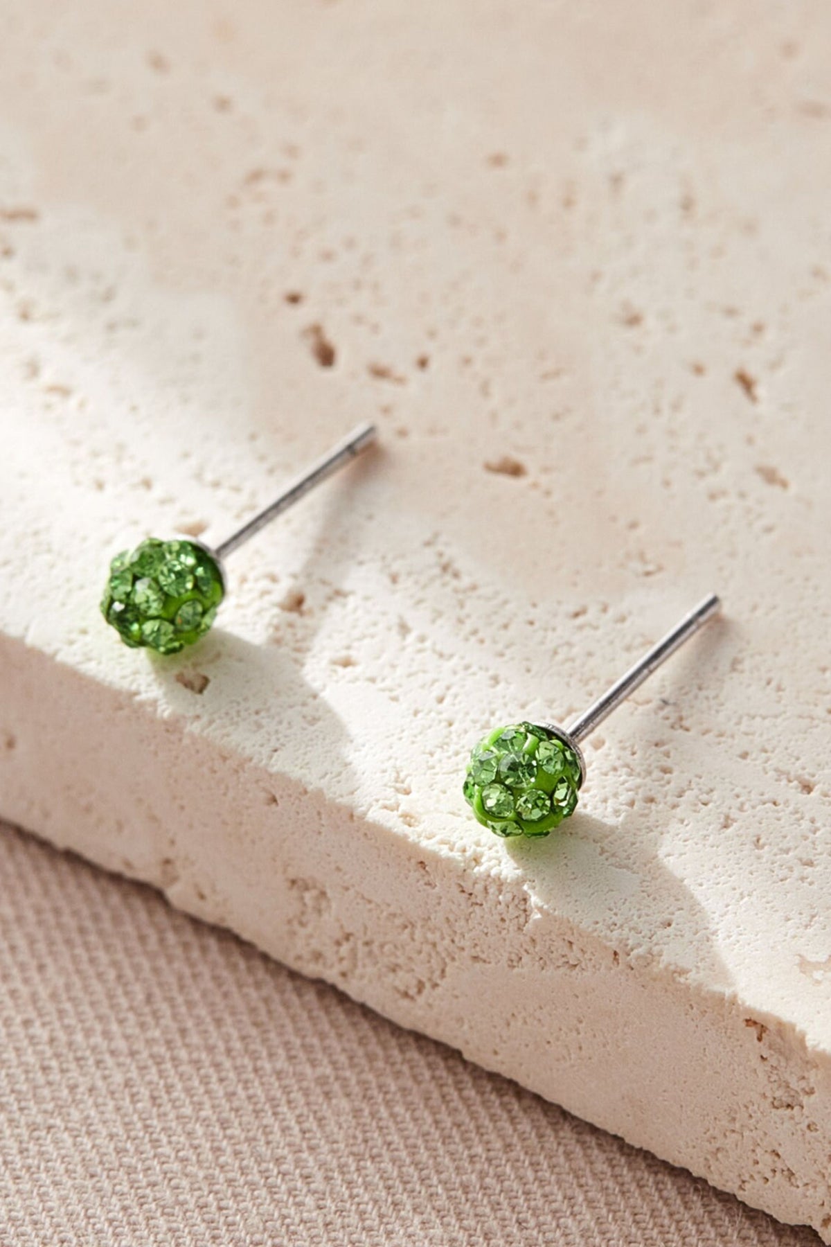 sterling-silver-cz-disco-ball-studs-in-green