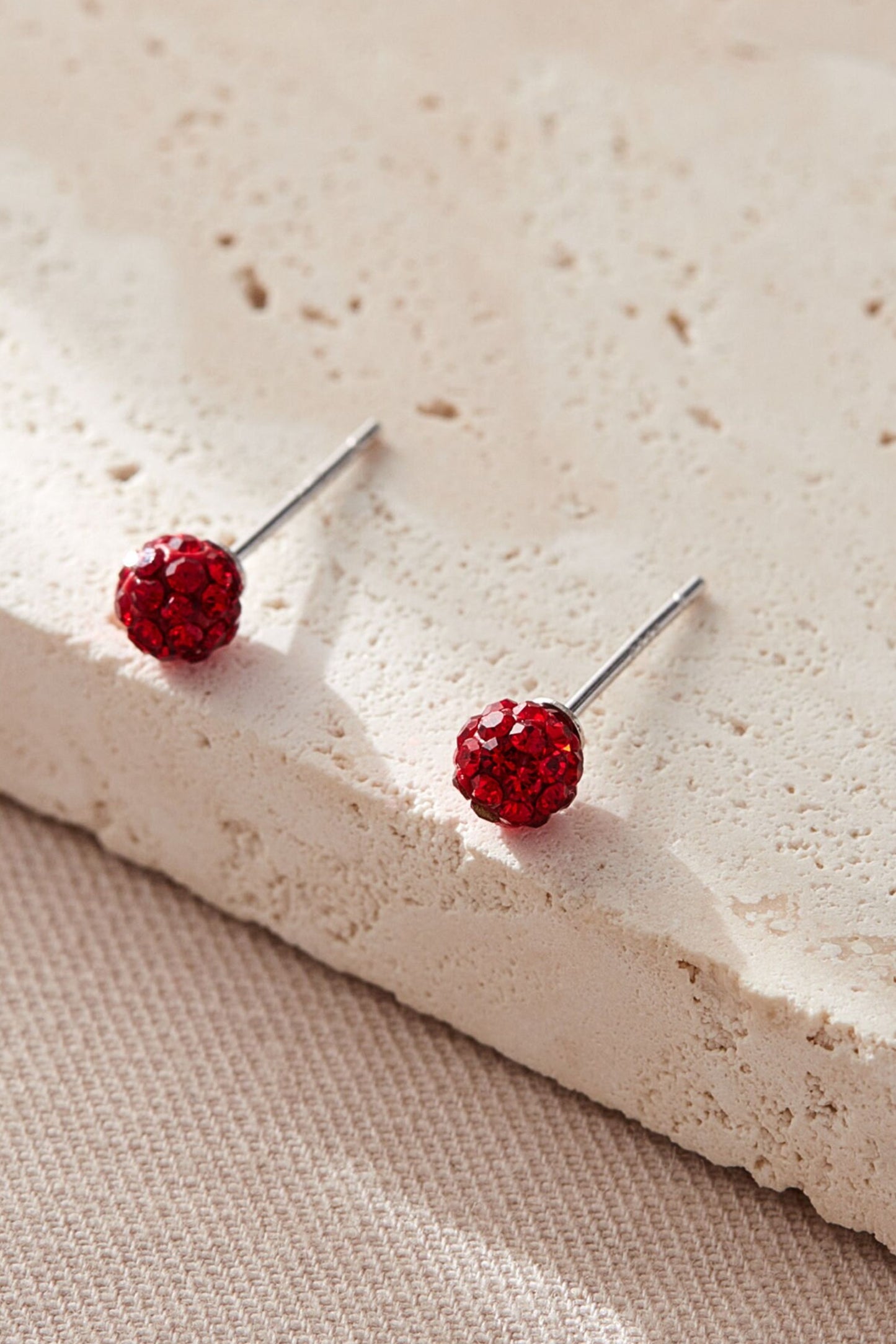 sterling-silver-cz-disco-ball-studs-in-red